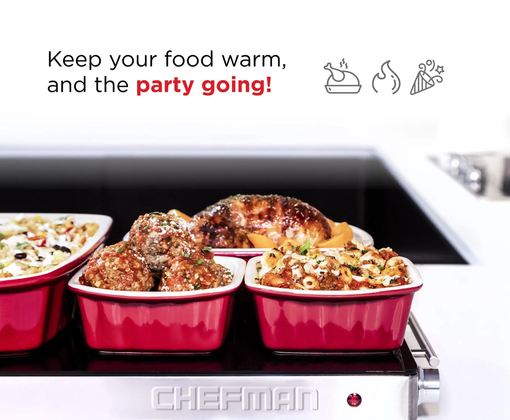 Compact Glasstop Warming Tray with Adjustable Temperature Control F180