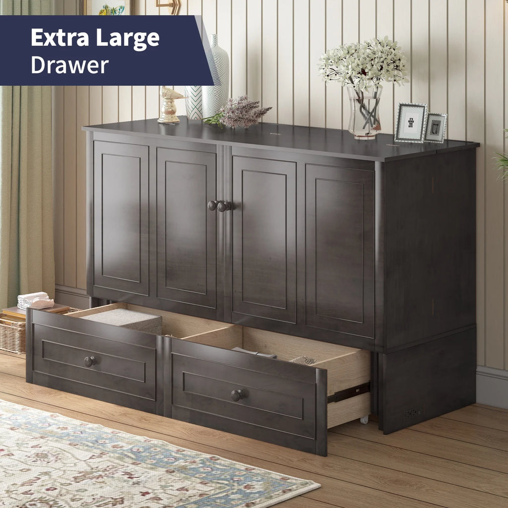 Queen Size Murphy Bed Cabinet with Storage Drawer B500361