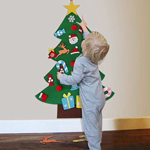 DIY Felt Christmas Tree Set with Ornaments O6575