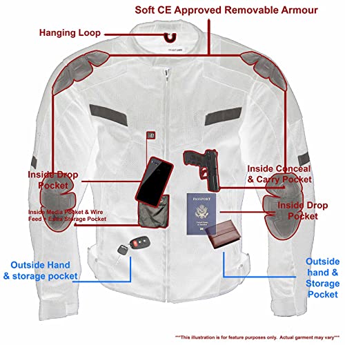 Black CE Armored Textile Motorcycle Jacket M4232